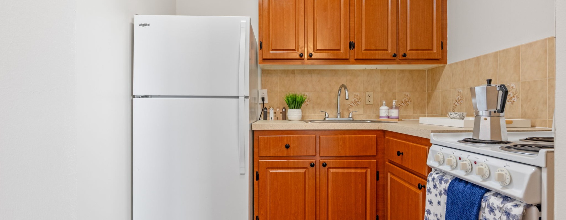 kitchen with woooden cabinets